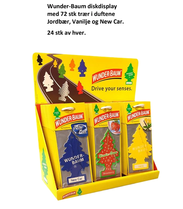 Wunder-Baum Diskdisplay m/72 stk 72 stk, 3 forskjellige dufter 