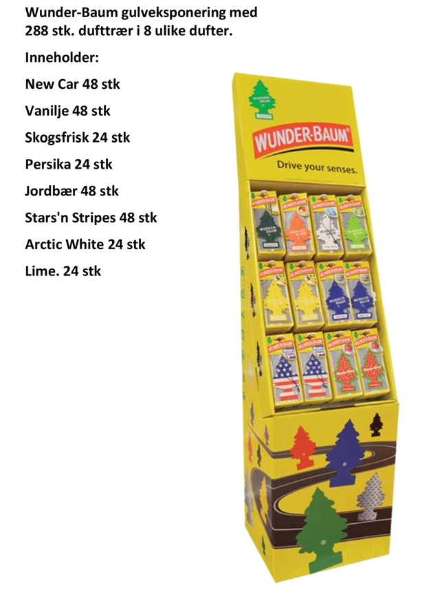Wunder-Baum Gulvstativ m/288 stk 288 stk, 8 forskjellige dufter 