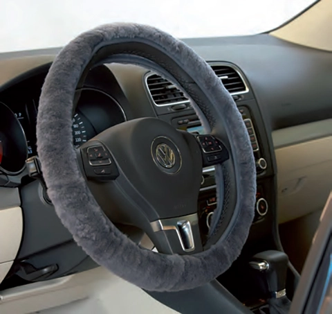 AH Ratt-trekk i sort pels Godt grep om rattet 