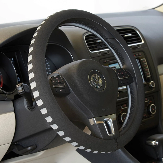 AH Ratt-trekk i grått elastisk kunstmat Godt grep om rattet 