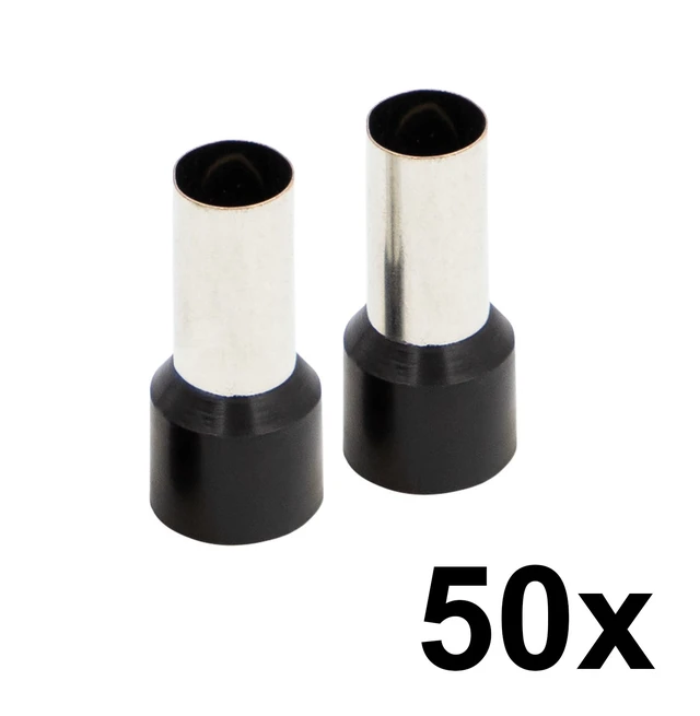 InstallBay Isolerte endehylser (50x) Isolerte - 4 gauge - Sort 