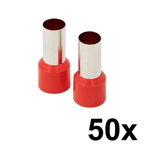 InstallBay Isolerte endehylser (50x) Isolerte - 1/0 gauge - Rød