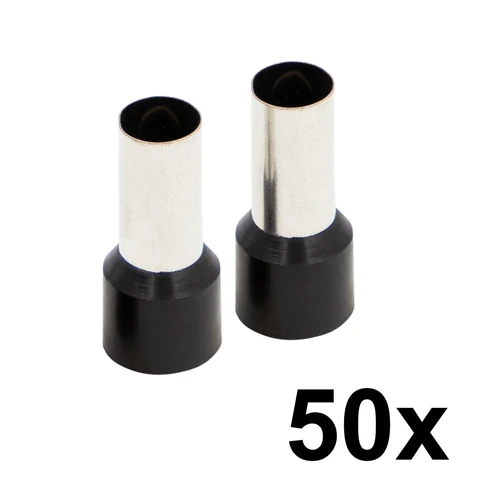 InstallBay Isolerte endehylser (50x) Isolerte - 1/0 gauge - Sort