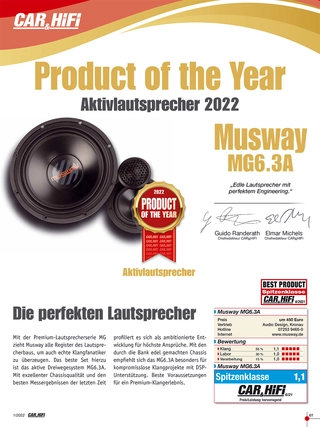 Musway 6&#189;&quot; High End 3-v komponentsett 6&#189; komponentsett MG 125/250W