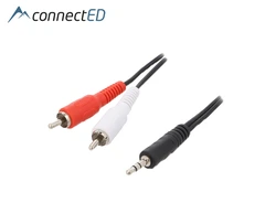 ConnectED Minijack til RCA-adapter Bulk 1,5m 3,5 mm stereo (han) - 2 x RCA (han)