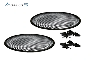 ConnectED Sortlakkerte alugriller, 8&quot; 2 x griller, 8 x festeklemmer medf&#248;lger