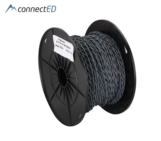 ConnectED Høyttalerkabel 2 x 0,75mm², 100m rull, grå 