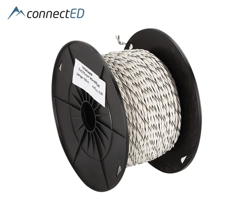 ConnectED Høyttalerkabel 2 x 0,75mm², 100m rull, hvit