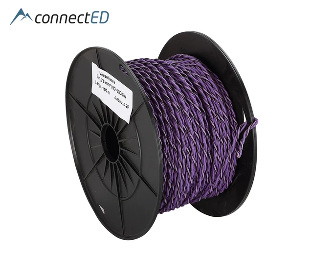 ConnectED Høyttalerkabel 2 x 0,75mm², 100m rull, lilla 