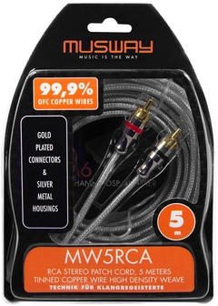 Musway RCA signalkabel, 5 Meter Dobbeltskjermet RCA kabel