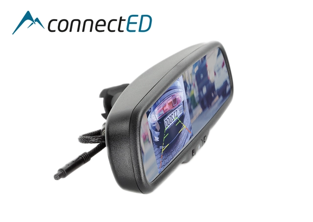 ConnectED Sladrespeil m/skjerm (CVBS) Erstatningsspeil med 4,3" skjerm 