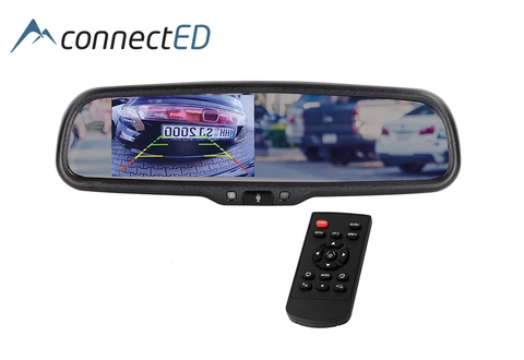 ConnectED Sladrespeil m/skjerm (CVBS) Erstatningsspeil med 4,3" skjerm