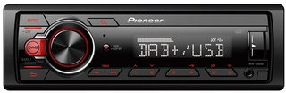 Pioneer MVH130DAB, kort chassis 1-DIN Mecha-less Media radio (uten CD)
