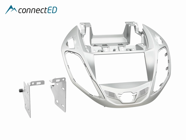 ConnectED Premium monteringsramme 2-DIN B-Max/Transit Courier (2012 -->) Sølv 