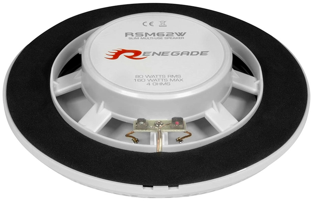 Renegade 6½" 2-veis slim marinehøyttaler 80/160W, Hvit, slim 25mm dybde 