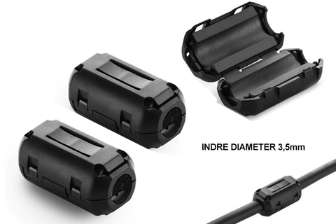 InCarTec Støyfilter (2x) Ferritkjerne tilpasset 3,5 mm  kabel
