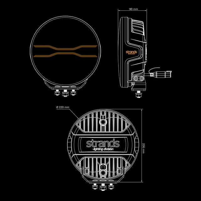 Strands FOR9T, 9" Optimalisert LED ekstralys, 145 Watt, 9.300 Lumen 