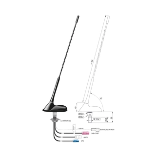 ATTB FM/DAB/GPS/DVB-T - Fakra Kombiantenne for montering på tak