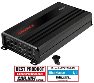 CRUNCH GTX1600.4D, 4-kanals forsterker Class D Digital 4-kanals forsterker