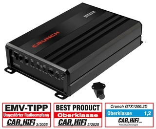 CRUNCH GTX1200.2D 2-kanals forsterker Class D Digital 2-kanals forsterker