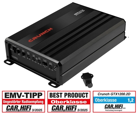 CRUNCH GTX1200.2D 2-kanals forsterker Class D Digital 2-kanals forsterker
