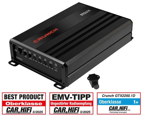 CRUNCH GTX2250.1D Digital Monoforsterker Class D Digital Monoforsterker