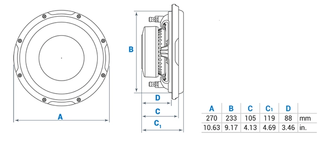 Audison Prima APS 10 D 10" Subwoofer 800W max / 400W RMS 