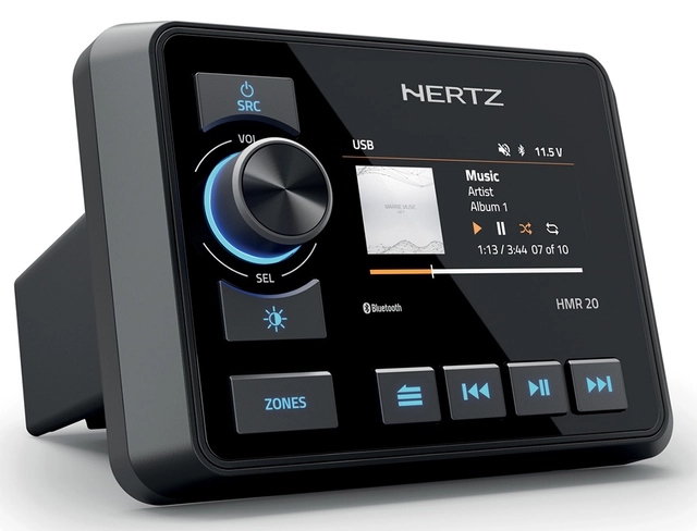 Hertz HMR20 Marine radio m/DAB/bt 100% vanntett front IP66, 4 x 50W 