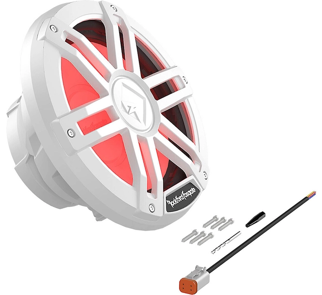 Rockford Fosgate Marine, 10" Hvit Marine 10", 300/1200W, 2 x 4ohm, LED-lys 