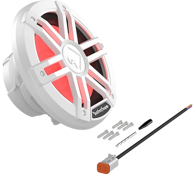 Rockford Fosgate Marine, 8" Hvit Marine 8", 150/600W, 2 x 4ohm, LED-lys 