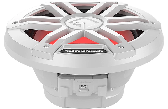 Rockford Fosgate Marine, 8" Hvit Marine 8", 150/600W, 2 x 4ohm, LED-lys 