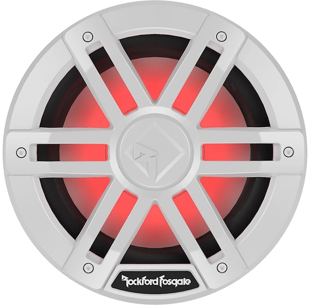 Rockford Fosgate Marine, 8" Hvit Marine 8", 150/600W, 2 x 4ohm, LED-lys 