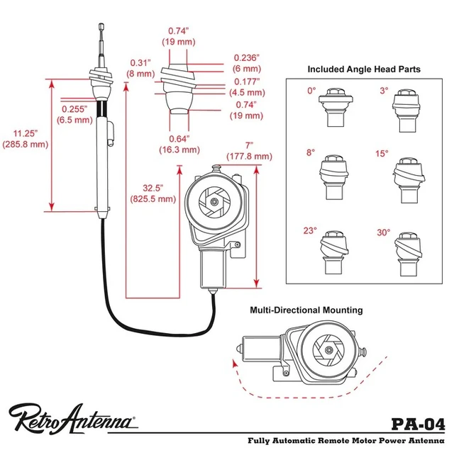 RetroSound motorisert teleskopantenne 