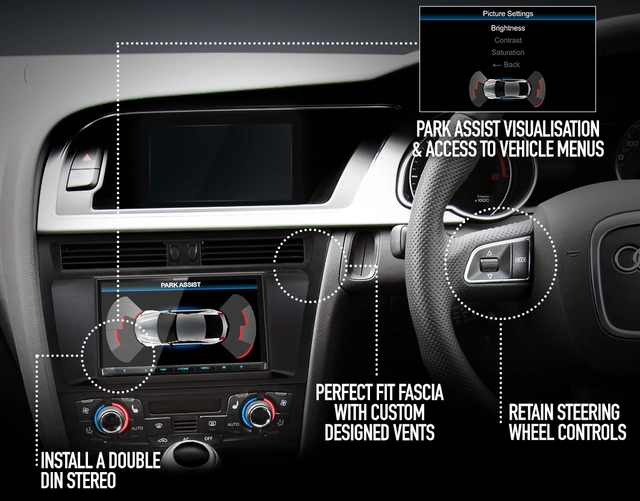 Connects2 Komplett monteringskit 2-DIN A4/A5 (2008-2016) m/Concert u/akt.høytt. 