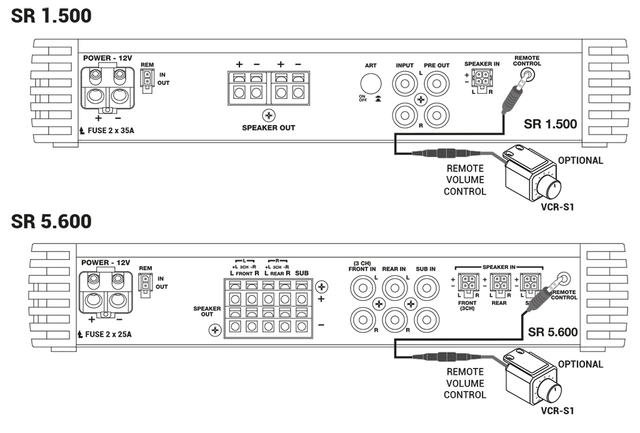 Audison VCR-S1 Bassfjernkontroll for SR1500 og SR5600 