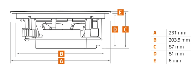 Hertz Marine HEX65ICW, 6½" koax Vegg/tak montering,Sprutsikker IP65,100W 