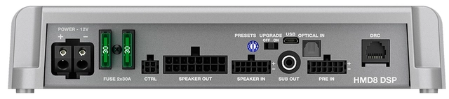 Hertz Marine HMD8DSP 8-forsterker DSP 8 x 120w @ 2ohm, 8 x 85w @ 4ohm 