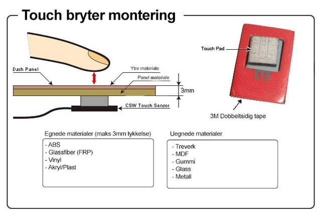 BeatSonic Skjult touchbryter Moment bryter 