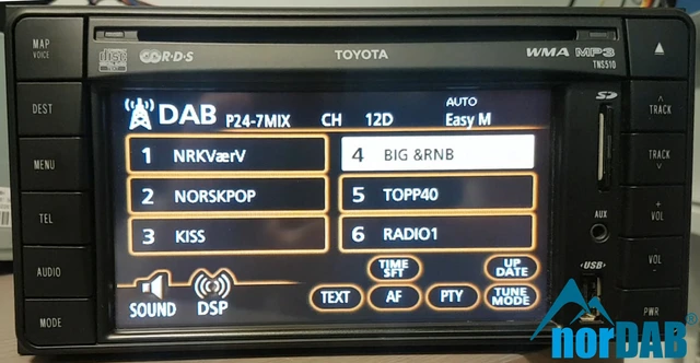 norDAB Premium DAB-integrering Toyota (og Lexus u/Navi) (2006-2016) 