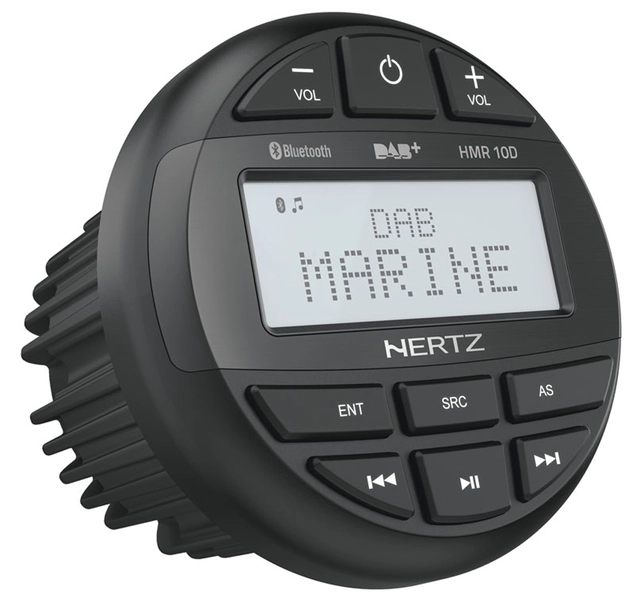 Hertz HMR10D Marine DAB+ radio m/bt 100% vanntett front IP66, 4 x 50W 