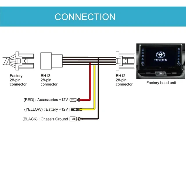 Beat-Sonic 30cm forlengelseskabel strøm Toyota/Lexus/Subaru/Suzuki (2018 -->) 