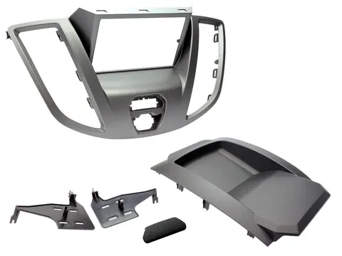 Connects2 Premium monteringsramme 2-DIN Transit (2014-2019) u/ ekst display Grå