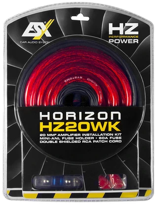 ESX Str&#248;mkit, 20 mm&#178; Kabelkit med RCA og Mini-ANL sikringsh.