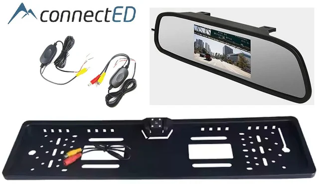 ConnectED Trådløs Ryggekamerapakke Komplett pakke med speilmonitor 