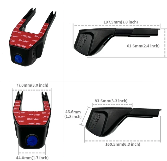 FITCAMX Integrert 4K Dashcam (foran) Universal Model A 