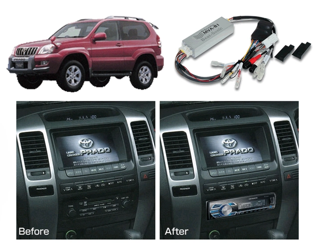 BeatSonic PREMIUM komplett 1-DIN kit LC 120/GX470 m/navi (2003 - 2009) 