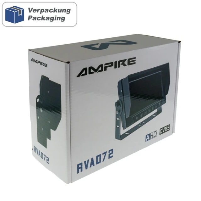 Ampire 7" TFT  LCD-Skjerm Med 2 videoinnganger, IP69 