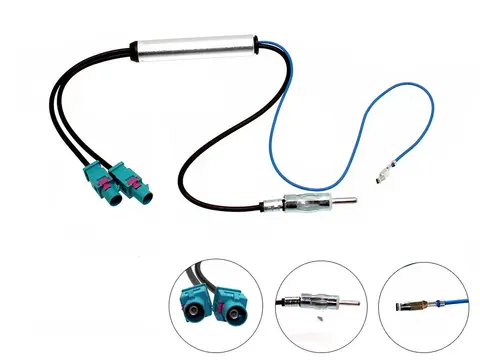Connects2 Antenneadapter (FM) 2 x fakra til DIN ("bred" versjon)