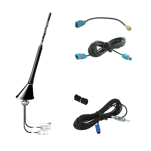 ATTB FM/DAB-takantenne Komplett pakke m/DIN/SMA kontakter 