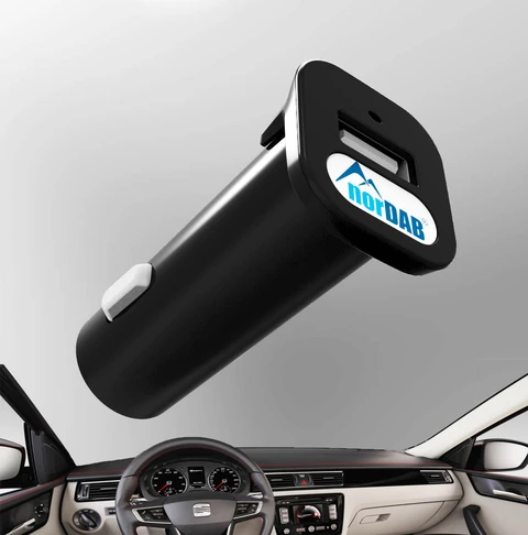 norDAB USB-lader Sigarettenner-plugg til USB-plugg